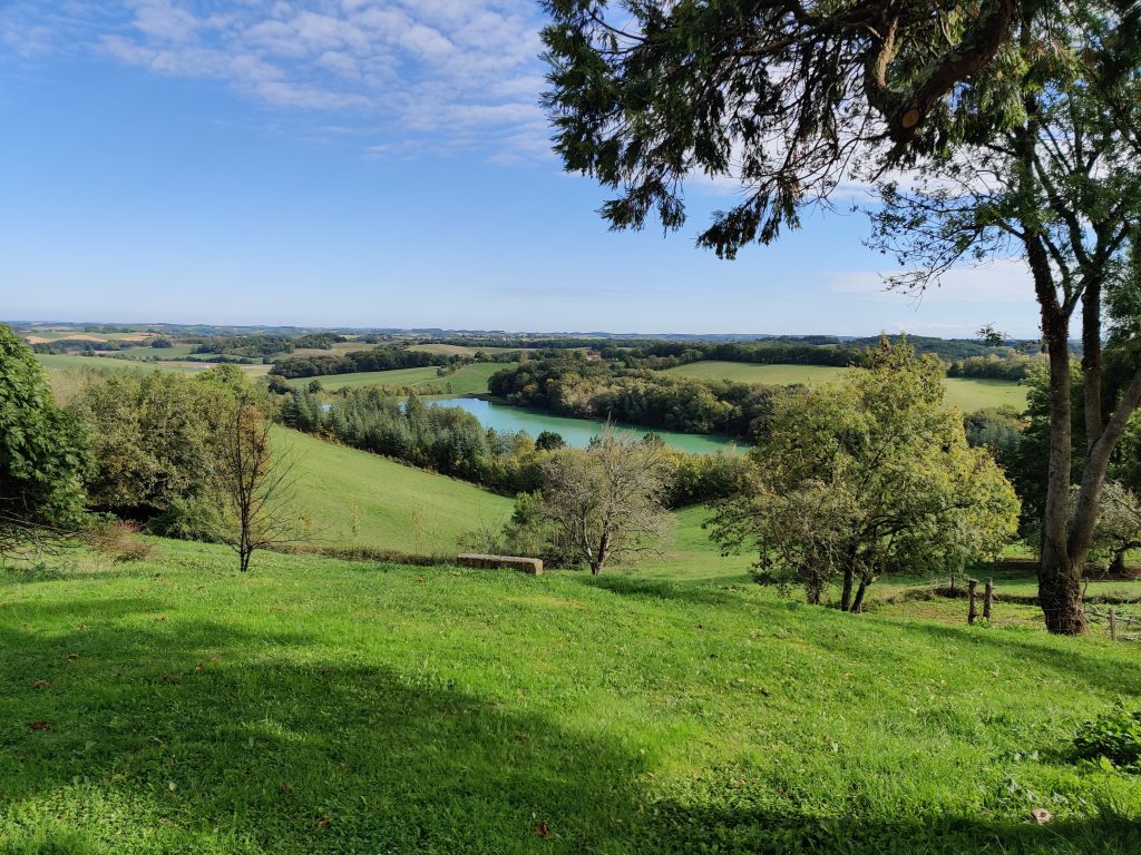 Vue sur les Pyrénées au château Lacoste