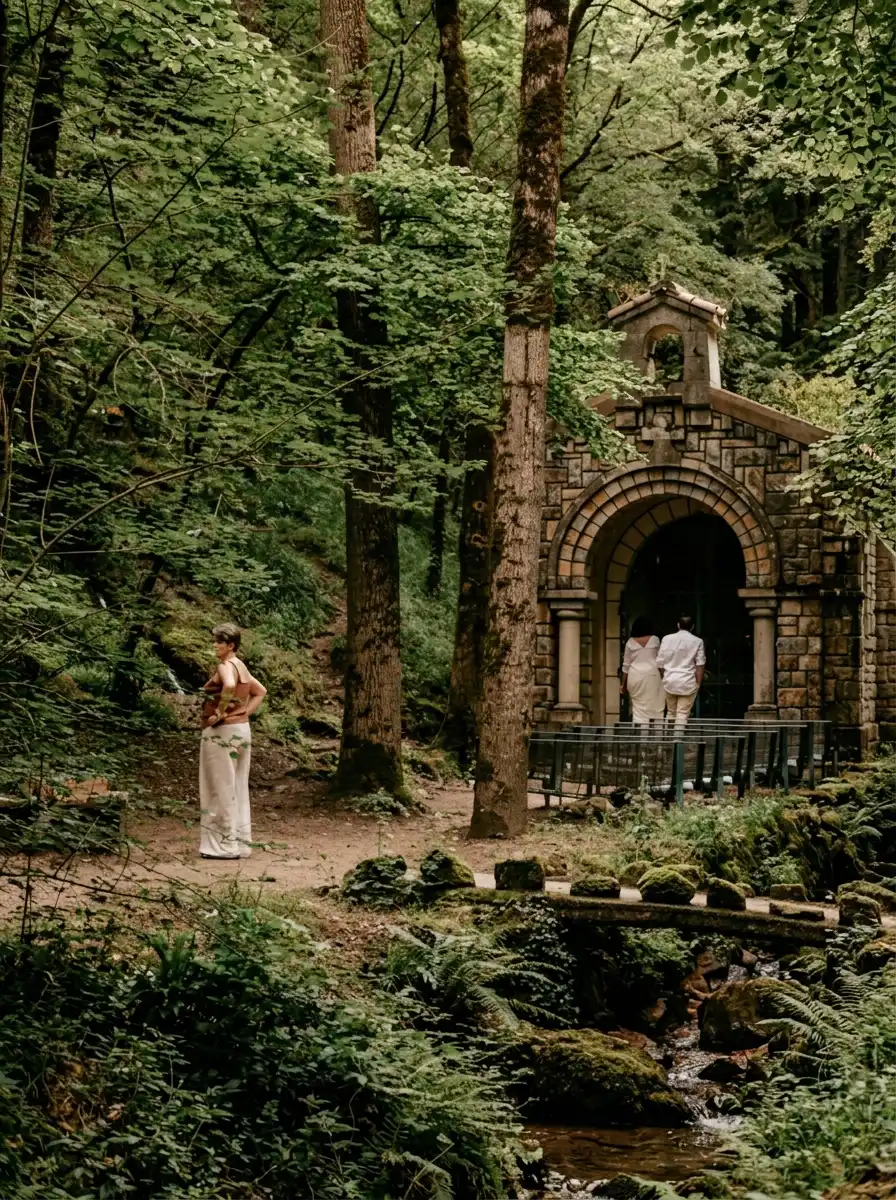 Des mariés se préparent pour une cérémonie de mariage intimiste en pleine nature en Occitanie. Crédit photo : Sophie Bachère