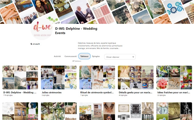 Interface de pinterest